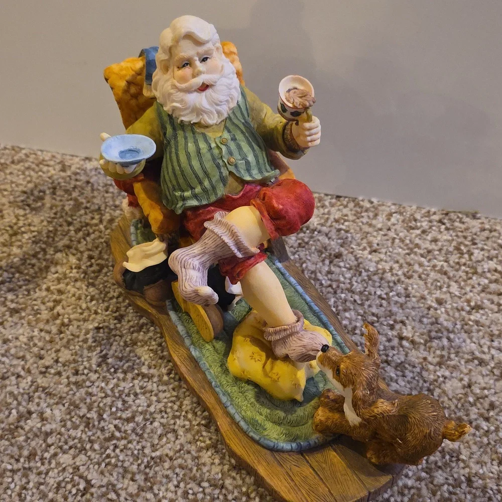 Santa Claus Figurine with Dog